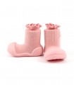 Attipas Zapato Calcetín antideslizante Edelweiss rosa con flor